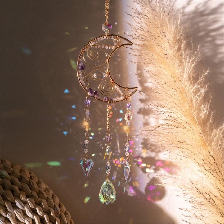 Moon Love Heart Charm Dreamcatcher Garden Window Decorations Crystal Pendant