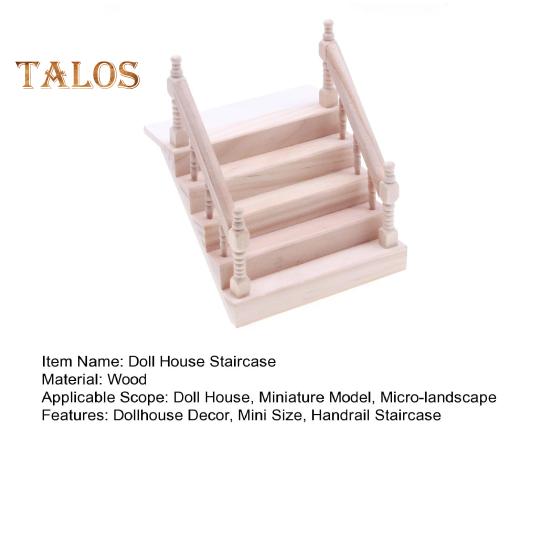 Schody do domku dla lalek Miniaturowe drewniane meble Poręcz schody 1:12 Skala Miniaturowe Schody do Domku dla Lalek DIY Mikro-krajobrazowe Akcesoria