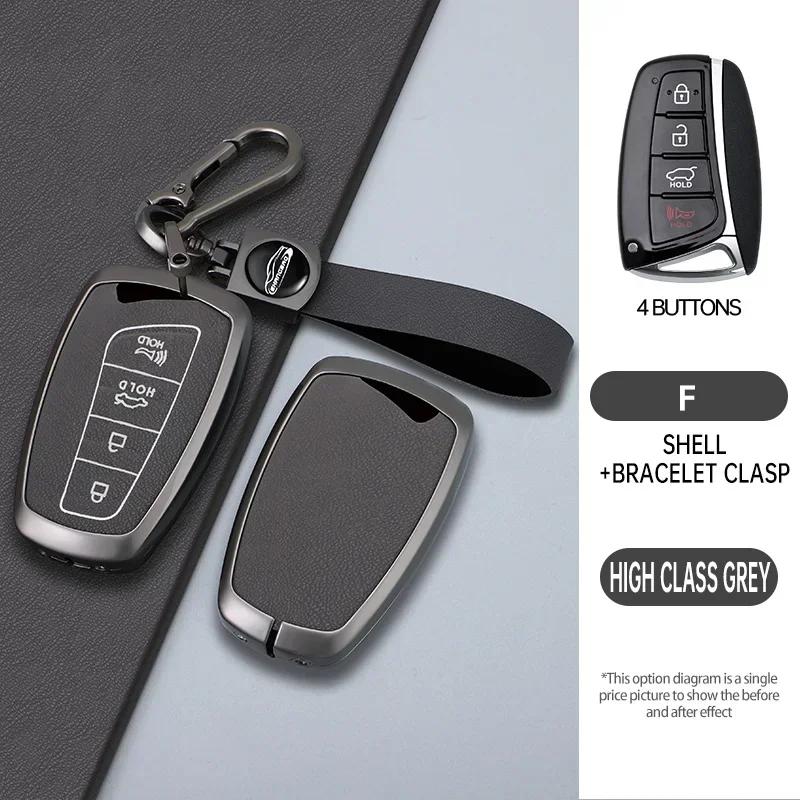 

3/4Buttons Smart Car Key Case Case For Hyundai Genesis 2013- Santa Fe Equus Azera Ix45 Key Protector Buckle Case