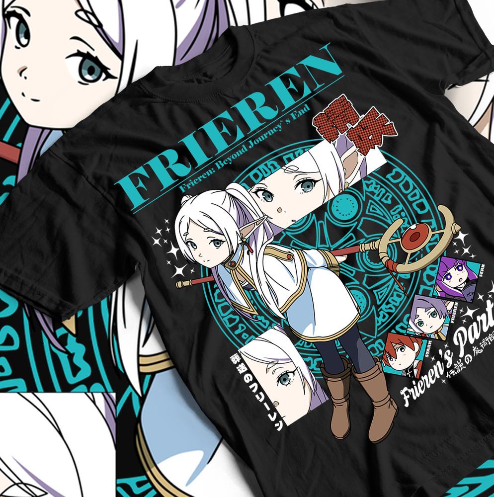 Frieren T-Shirt Beyond Journey's End Fern Stark Girl Anime Gifts Shirt All Size