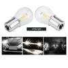 Pair of 1156 Glass Strobe COB LED Car Turn Signal Reverse Light Tail Brake Bulb White Light