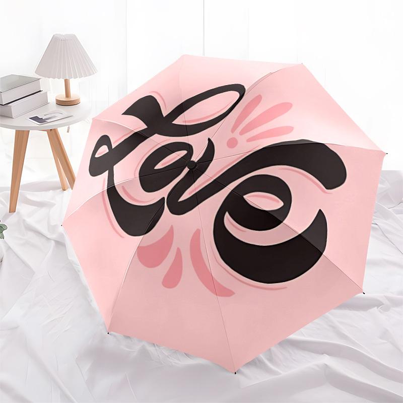 1pc Love Heart Automatic Opening/Closing Umbrella with Operation & Windproof Canopy - Folding Design, Holiday Gift Yy260225191