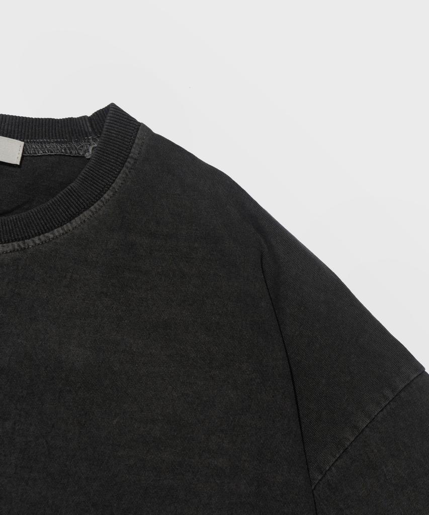 CARGOBROS FOR WOMAN Pigment Ribbed Oversized Long Sleeve T-Shirt (Charcoal)