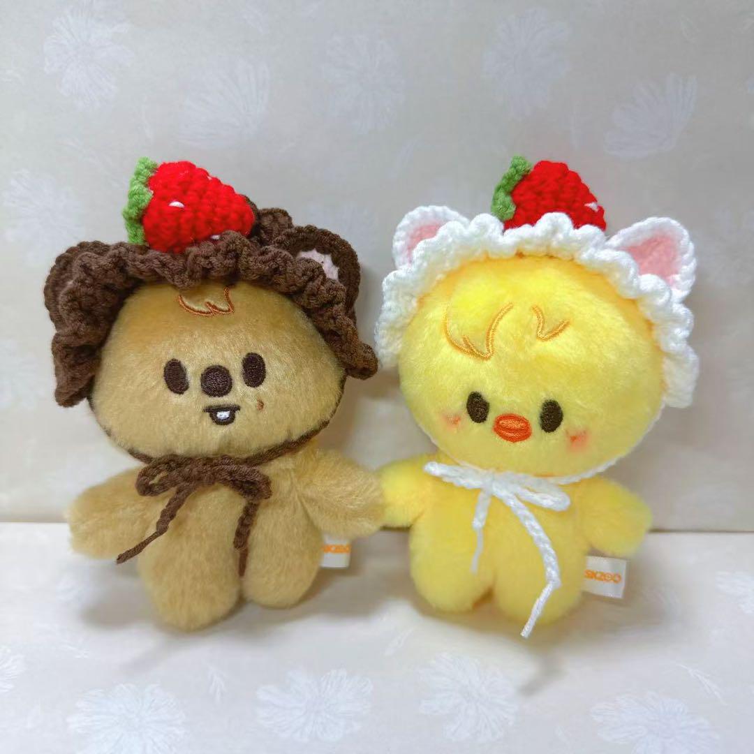 

[USED] skzoo 10cm Plush Clothes Pogari Head Dress Strawberry Cat Ears