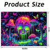 Nuxovilar UV Reactive Tapestry – Skull and Mushroom Scene Blacklight Wall Hanging, Enchanted Forest Glow Art for Bedroom and Living Room Decor,