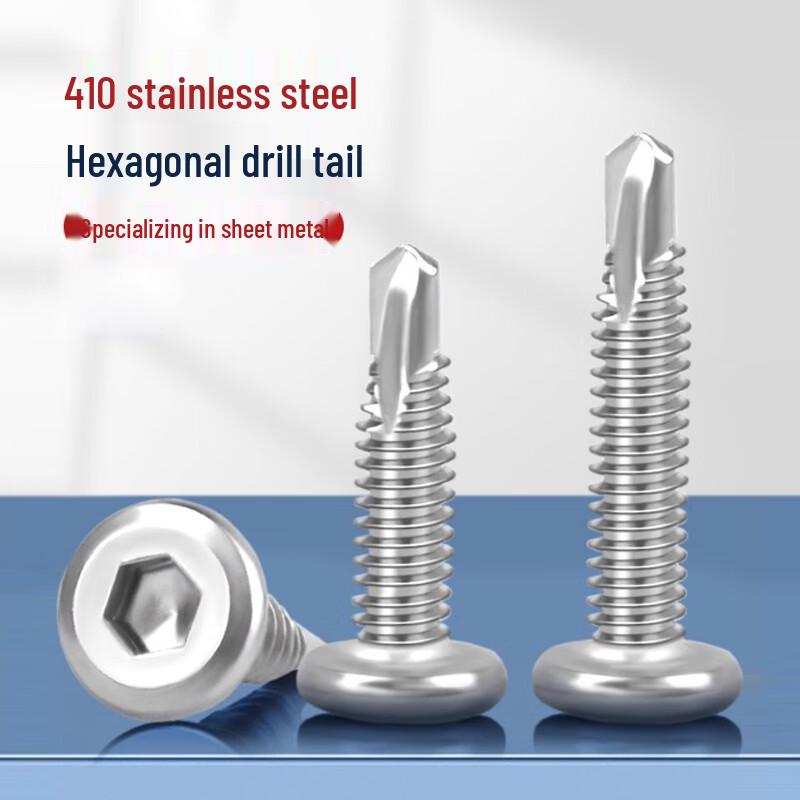 410 Stainless Steel Flat Head Hex Self-Drilling Screws