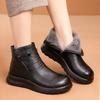 Leather Soft-soled New Cotton Shoes Warm Women's Short Boots Middle-aged and Elderly Non-slip Women's Boots