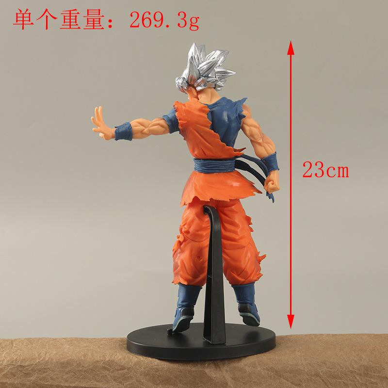 23CM Anime Super Dragon Ball Son Goku Migatte No Gokui 10th Anniversary Silver Hair Son Goku Model Toy Gift Action Figure