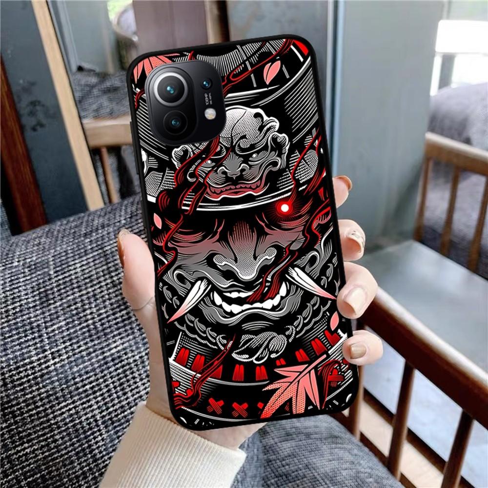 Samurai Oni Mask Phone Case For Xiaomi Mi 5X 8 9 10 11 12 Lite Pro 10T PocoX3pro PocoM3 Note 10 Pro Lite