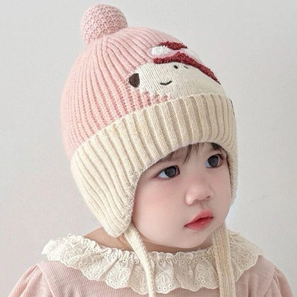 Cold Proof Children Hat Cute Cartoon Warm Knitted Hat New Ear Protection Hat  Children
