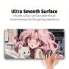 Large Mouse Pad with Cat and Girl Character Durable Rubber Stitched Suitable for Home and Gifts Pink-Haired Design, Non-Slip Material, Edges, Office,