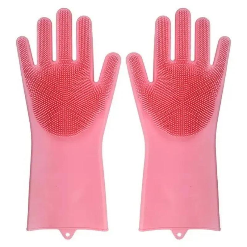 Silicone Rubber Dishwashing Gloves for Household Kitchen Cleaning