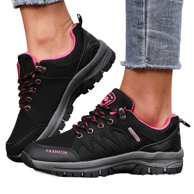 Women's Leisure Platform Shoes Anti Slip Camping Shoes Fashionable Classic Color Matching Spring Hiking Shoes Sneakers for Women