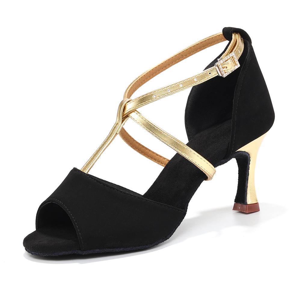 Women Latin Dance Shoes Ballroom Dancing Shoes Salsa Party Square Shoes 7cm High Heel