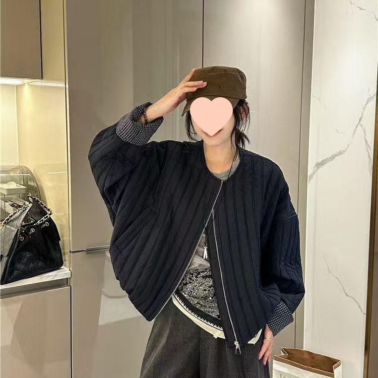 Korean High-End Women's Round Neck Cotton Jacket - Winter 2025, Lightweight, Warm, Loose Fit, Short Padded Coat