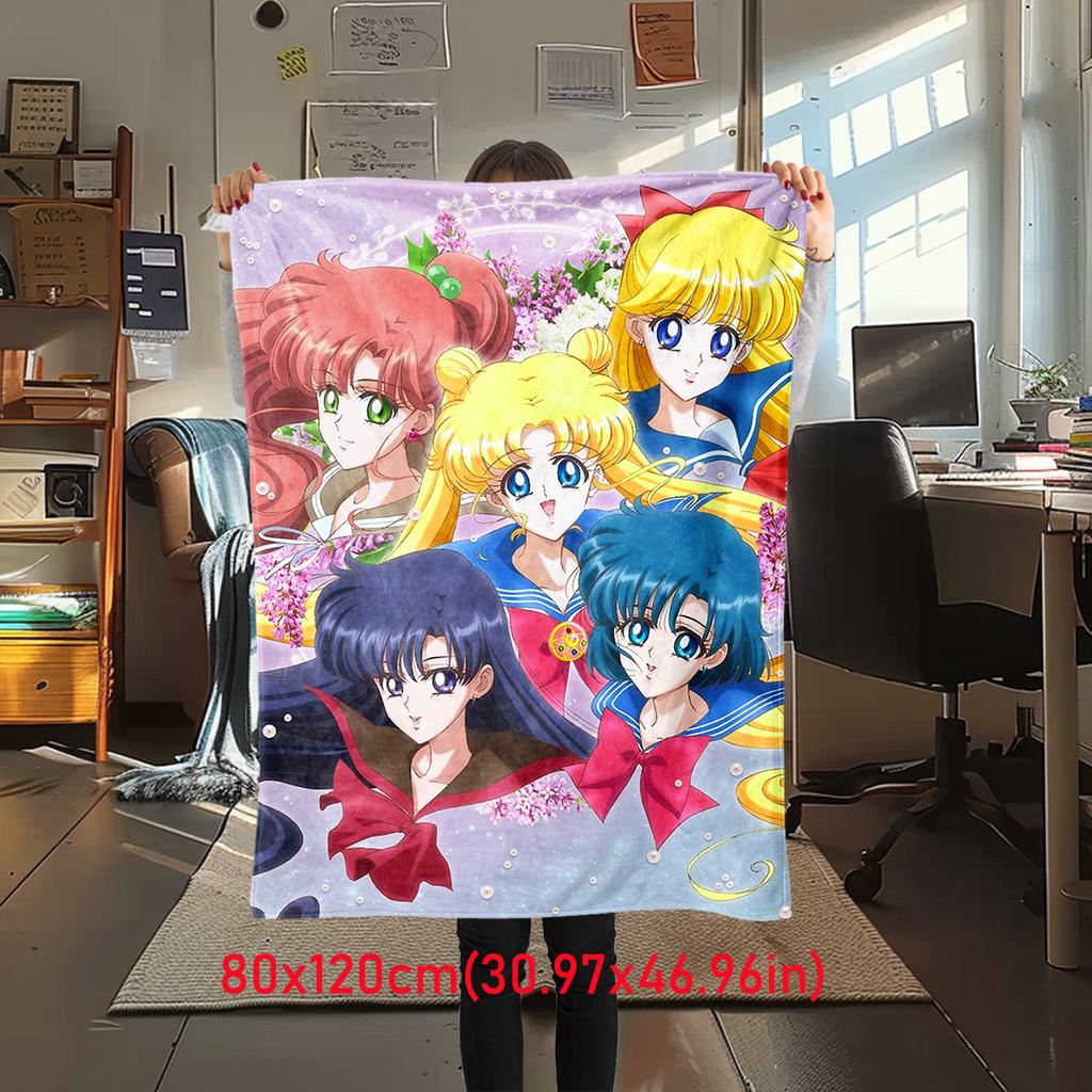 Japanese anime cute cartoon theme Sailor Moon Tsukino Usagi blanket suitable for home beds, sofa covers, office nap, outdoor warm blankets O7