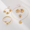 Zinc Zinc Alloy Flower Jewelry Set Geometric Women Jewelry Suit Sweet Necklace Earrings Bracelet Set  Wedding