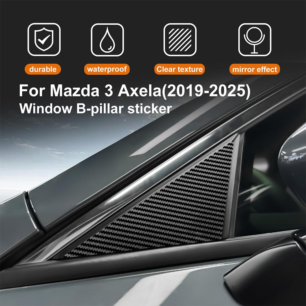 Für Mazda 3/Axela 2019 2020 2025 2025 2025 2025 2025 B C Säulen Aufkleber Kohlefaser Muster Glänzend Schwarz Schutz Zubehör