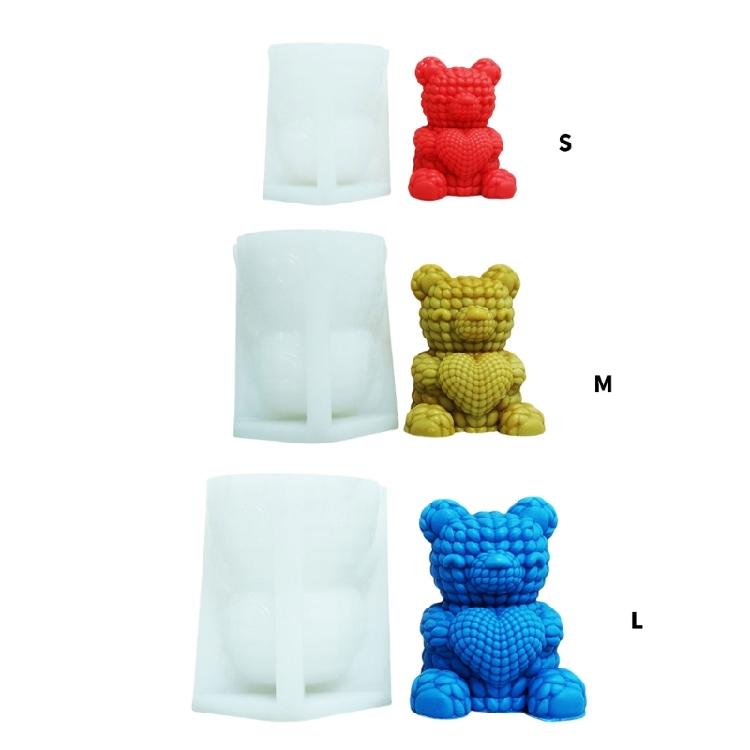 Creative Bear Silicone Candle Mold Flexible Silicone Bear Shape Mold for Easy Demolding Handcrafts and DIY Projects