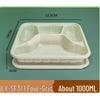 Biodegradable 4-Compartment Disposable Meal Prep Containers