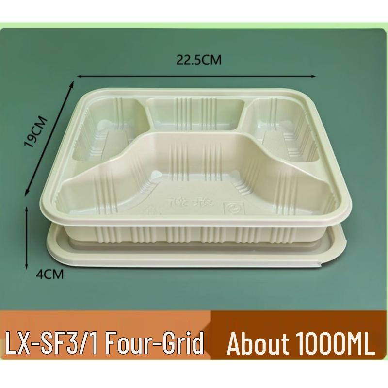 Biodegradable 4-Compartment Disposable Meal Prep Containers