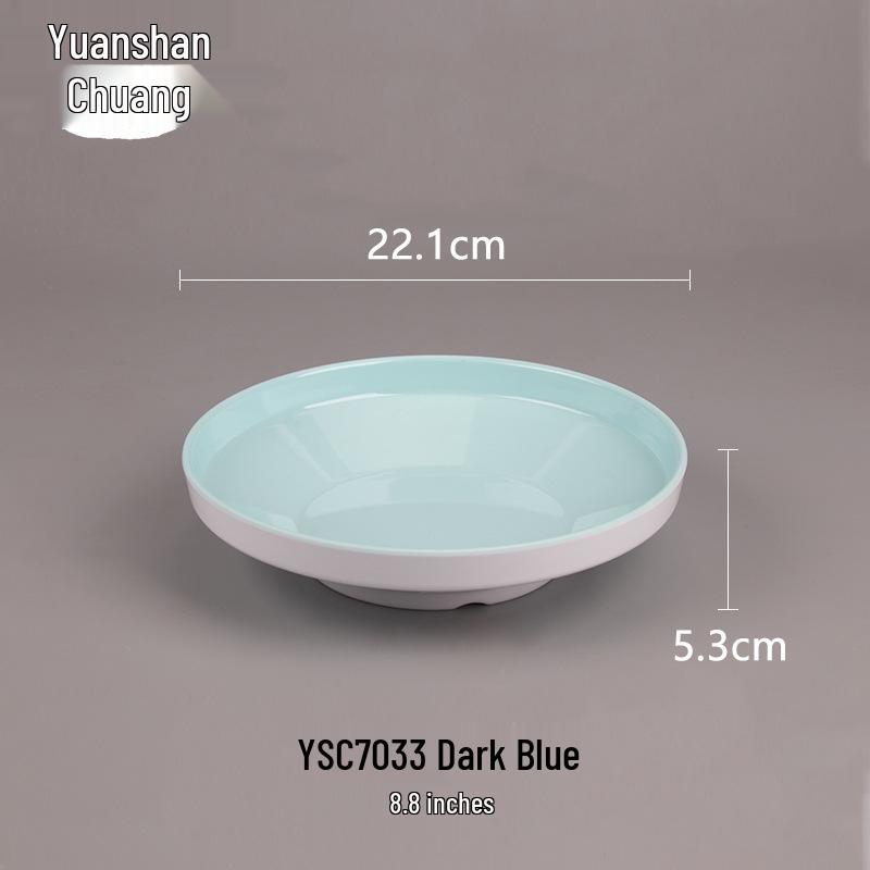 Creative Solid Color Melamine Plate – Faux Porcelain Round Tableware for Home or Hotel Use