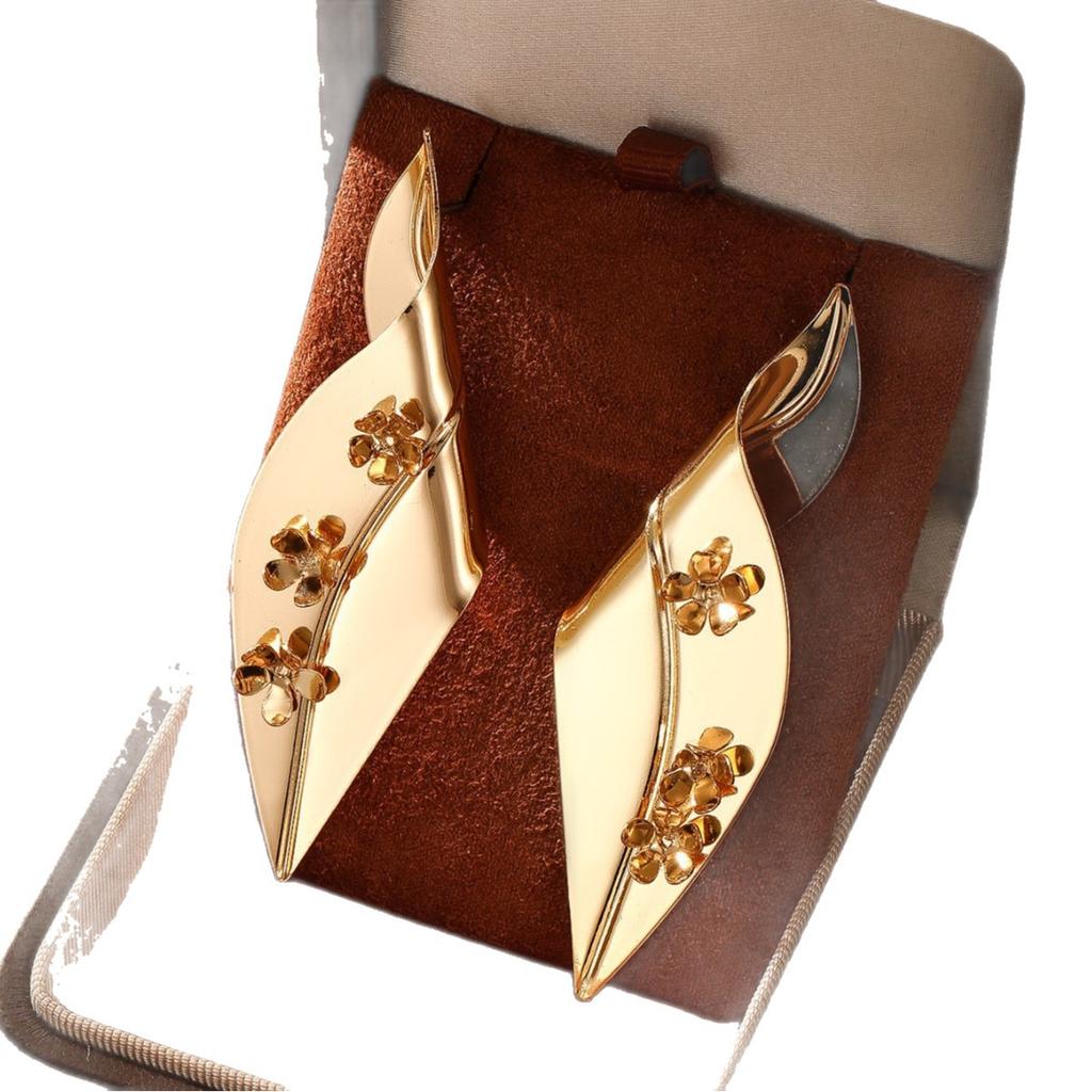 European and American Exaggerated Leaf Stud Earrings Small Flower High-end Sense Personalized Leaf Earrings Women's Earrings Retro