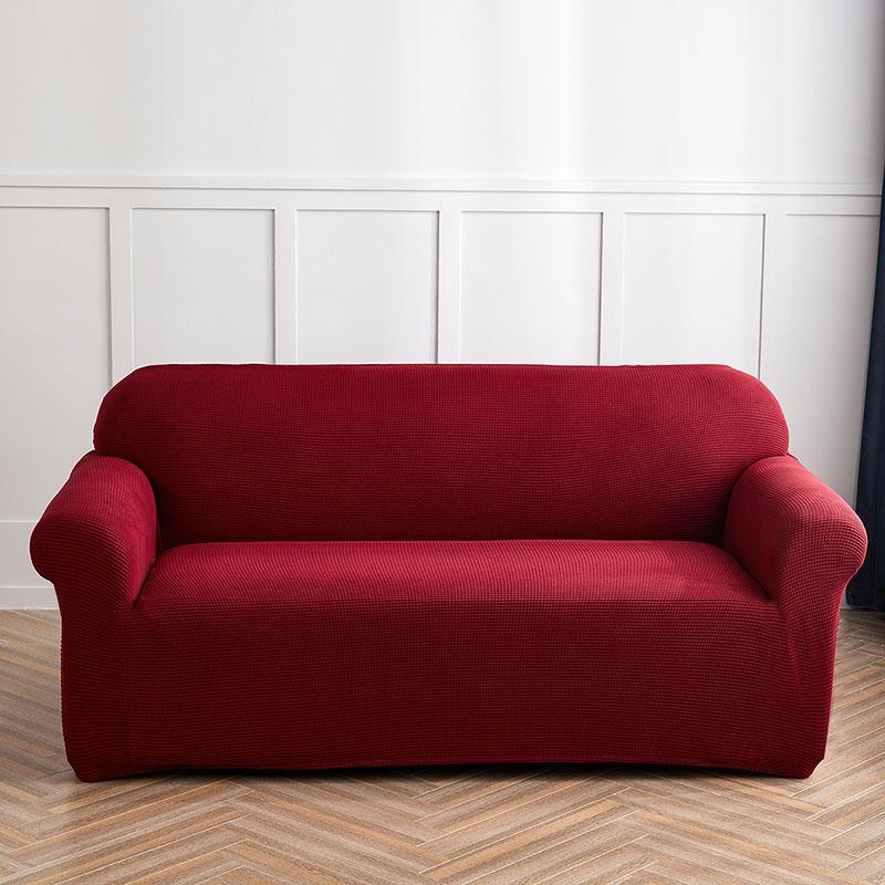 Thick Corn Velvet Solid Sofa Cover Anti Slip Elastic Sofa Protector For Living Room Stretch Anti-Wear Dust Cover For All Seasons
