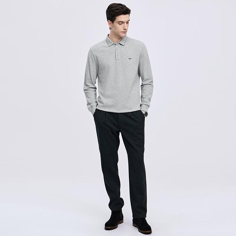 Septwolves Men's Long-Sleeve Pure Cotton Polo Shirt