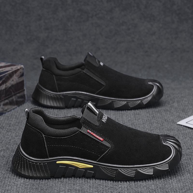 

Men s 2025 Spring Fashion Versatile Slip-On Shoes: Comfortable, Non-Slip, Trendy Casual & Work Footwear Size 41 чорний