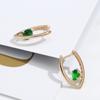 Kinel Shiny Green Zircon V Shape Earrings For Women Daily Fashion Jewelry
