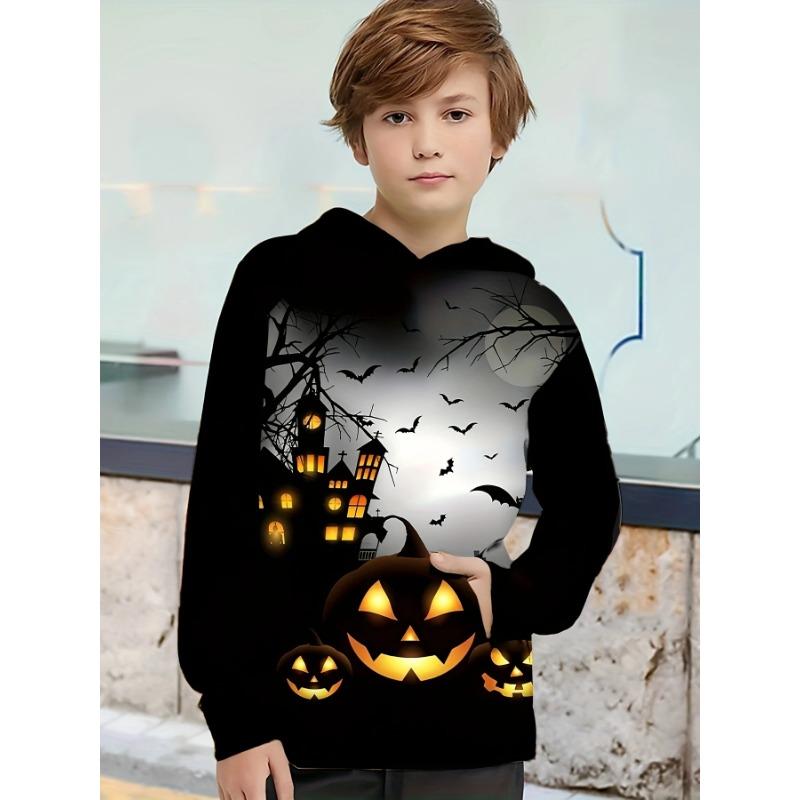

Autumn 3D Halloween Printed Hoodies Fashionable Casual Sports Long Sleeved Children s Boy Hooded Sweatshirts 160