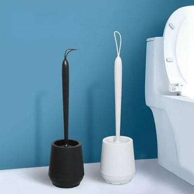 Badezimmer Schwarz Toilettenbürste Weicher TPR Silikonbürstenkopf Keine toten Ecken Bodenstehende Reinigungsbürsten WC-Zubehör