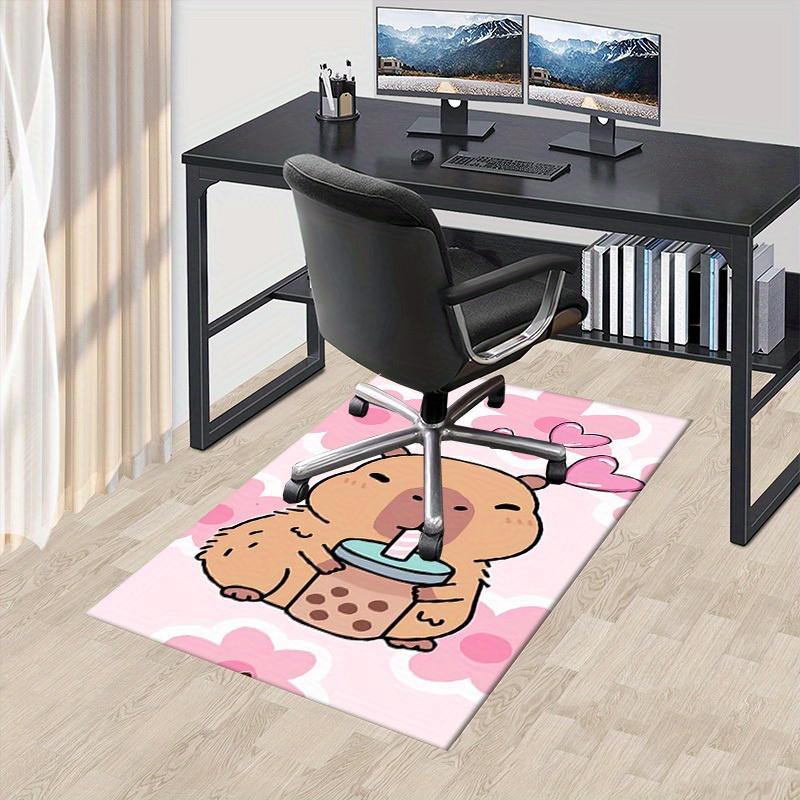 Cute, Capybara, Hearts Office Carpet Soft Polyester Entrance Carpet Washable Non slip Machine Washab