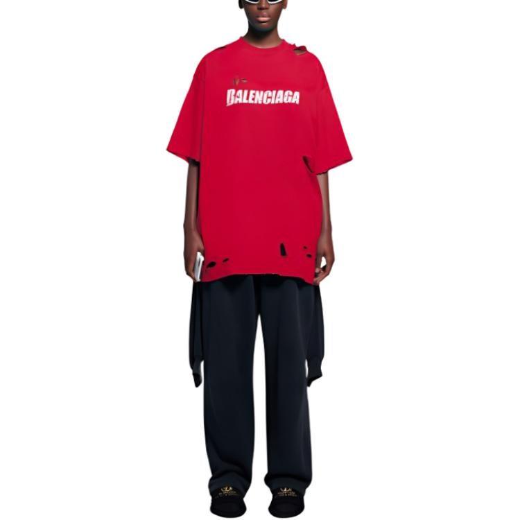 Balenciaga Kšiltovky Zničené Plochá Země Tričko 651795TKVB86295