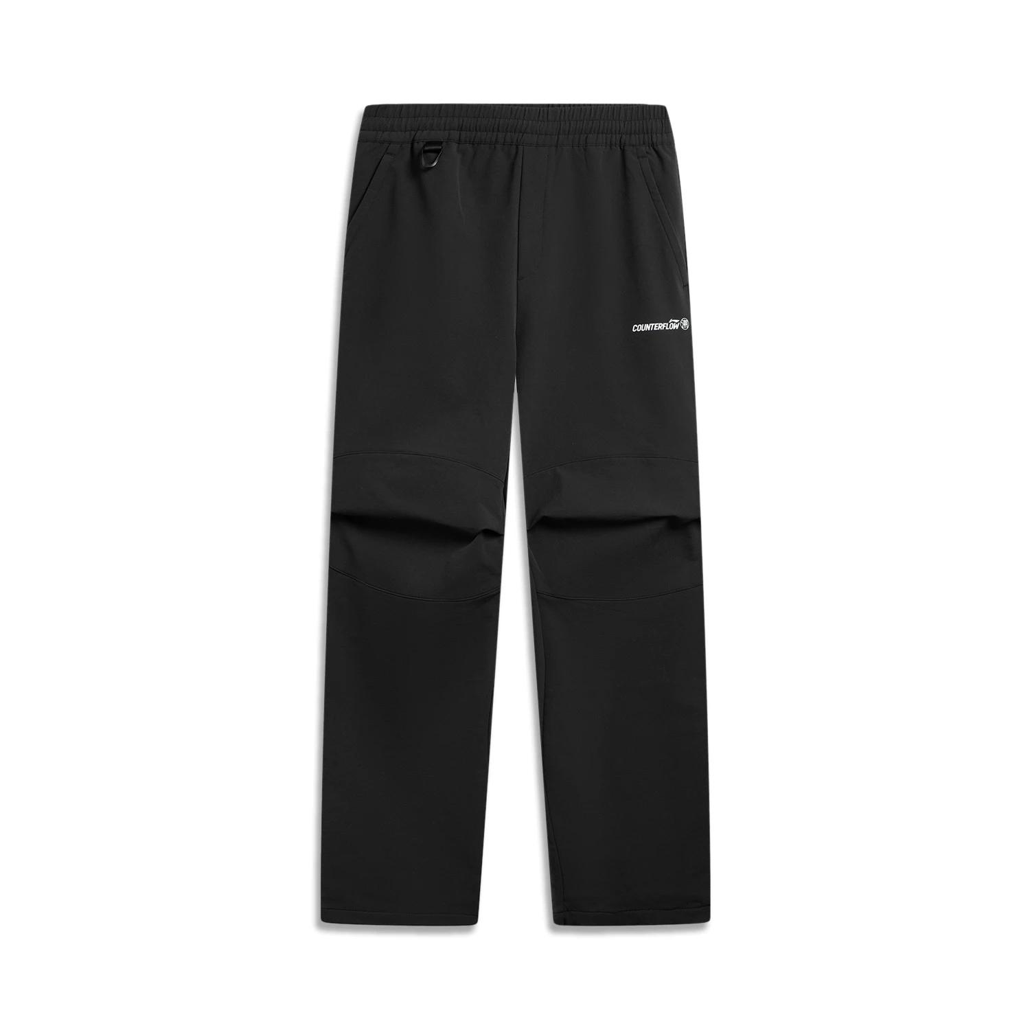 Li Ning Серия Outdoor Прямой крой Удобные Универсальные Брюки софтшелл с надписью Мужские низы AYKV587-1 XL