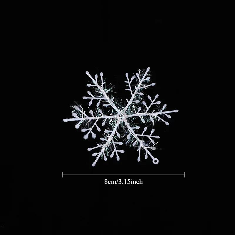 Snowflake Garland Christmas Tree Hanging Ornaments, Party Venue Decoration,Window Stickers,Xmas Holiday Snowflake Festival Decor