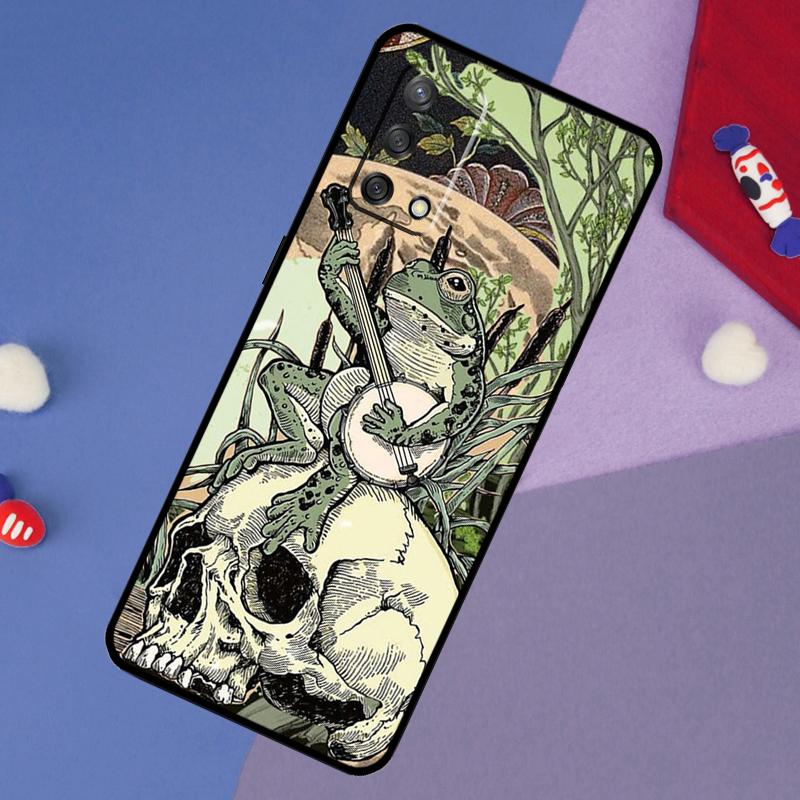 Vintage Retro Frog Mushrooms Case For Oppo A17 A60 A40 A80 A16 A76 A96 A98 A58 A78 A18 A38 A57 A74 A54 A94 A15 A5 A6 Pro