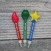 New Product 3 Star Balloons Flame Shape Birthday Candles Festive Party Baking Cake Decorative Candles