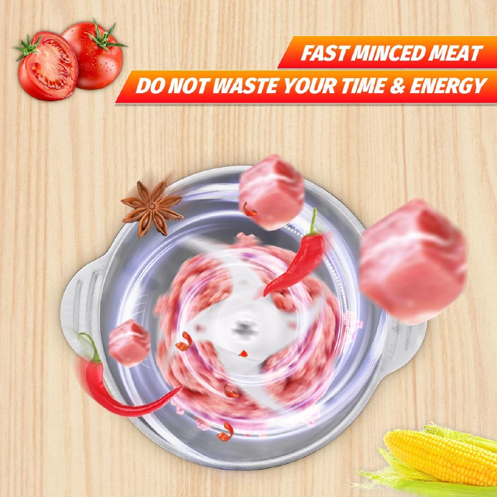 3L 300W 2 Speeds Capacity Stainless Steel Electric Chopper Meat Grinder Multifunction Mincer Food Processor Slicer For Meat Bean