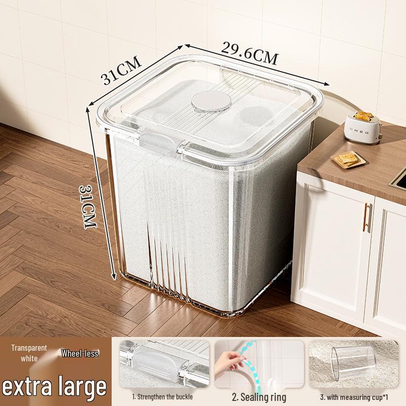 Rotatable Household Rice and Grain Storage Box: Insect & Moisture-Proof, Sealed, Compartmented Bucket