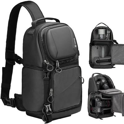 Shockproof Camera Bag Sling 9L 2 Compartments Adjustable Divider Wide Opening Design Top Side Access Water Repellent Suitable for DSLR TRS [TARION] -