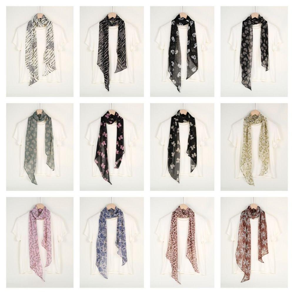 Ribbon Scarf Headband Thin Long Scarves Luxury Leopard Print Scarf  Dress Decor