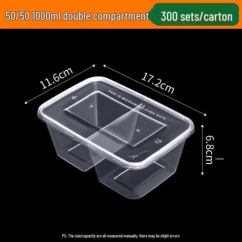 Shixun Rectangular 1000ml Plastic Takeout Food Container