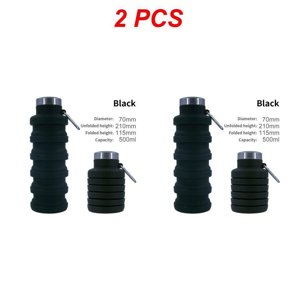 2PCS Outdoor Travel Sports Cup Bpa Free Folding Silicone Water Bottle Portable Retractable Drinking Cup Dropshipping With