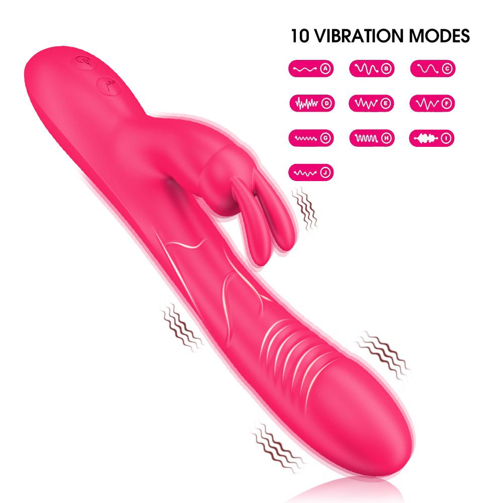 Vibrator Dildo de iepure pentru femei, masaj vagin, mamelon, stimulator de clitoris, masturbare feminina, vibratie anale, jucarii sexuale pentru adulti
