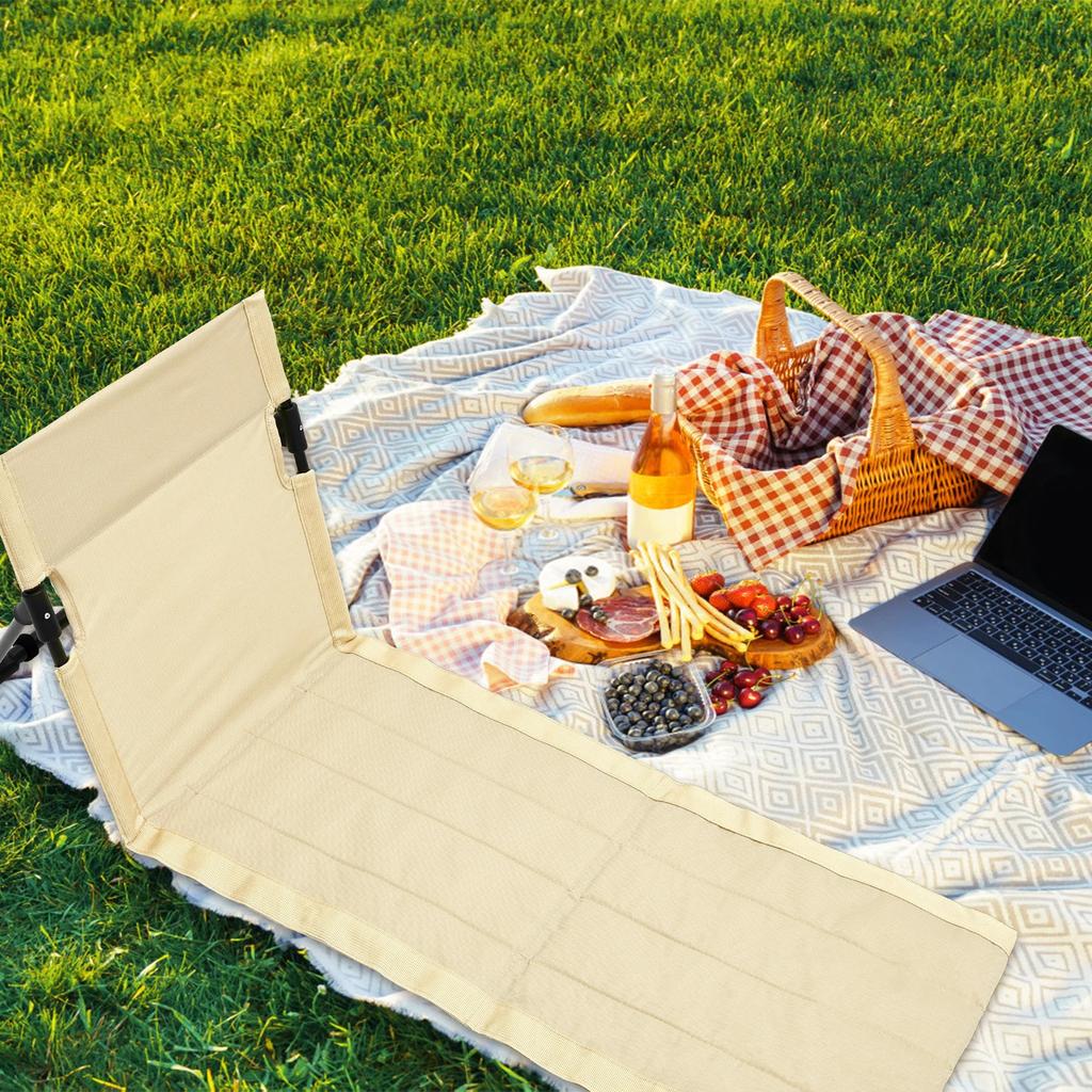 Faltbarer Campingstuhl für den Außenbereich Oxford-Stoff Camping-Bodenstuhl Garten Park Einzelner Faulenzer Stuhl Rückenlehnenpolster Picknick-Rückenstuhl