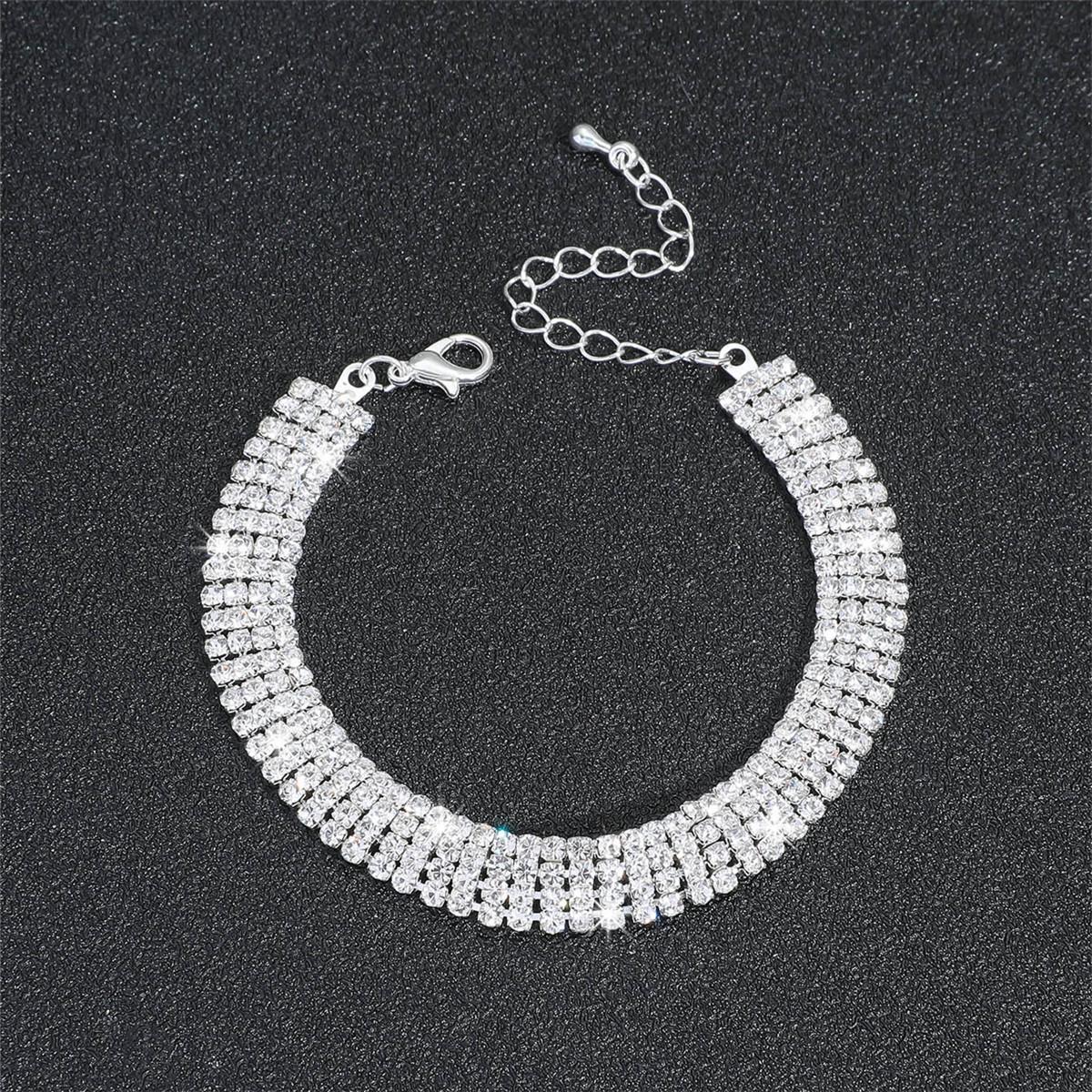 

DINGKA Роскошный браслет на ногу со стразами: Элегантные, сверкающие украшения для ног для женщин.