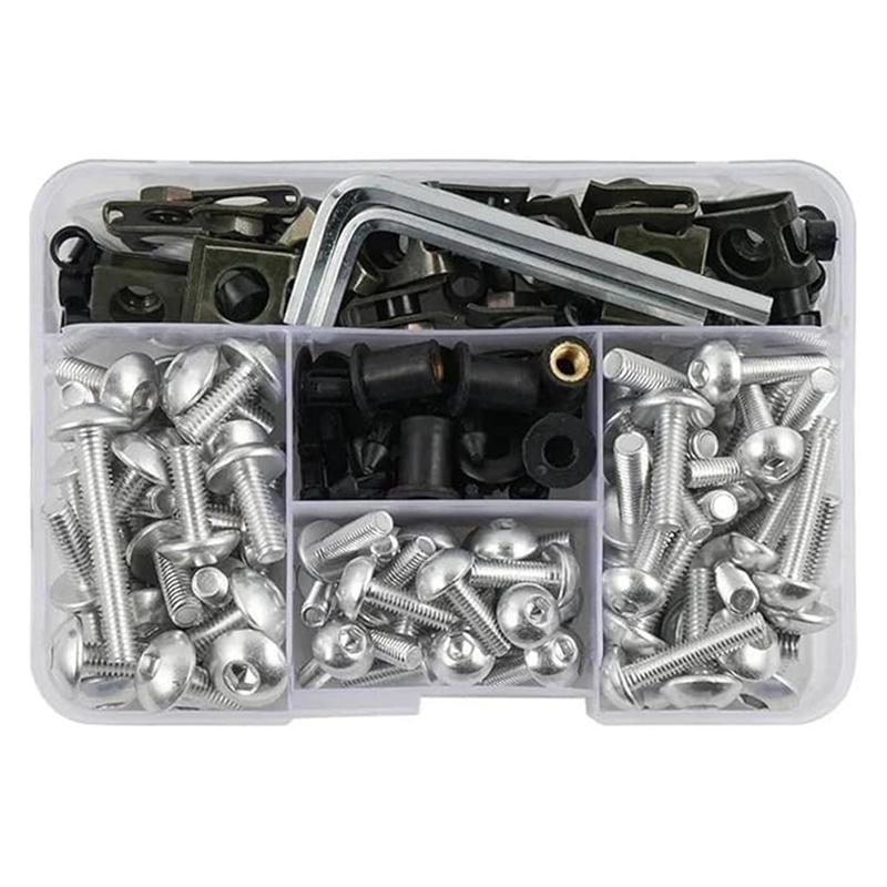 

Набор из 190 винтов Комплект винтов для обтекателя мотоцикла Аксессуары Винт для Ducati 899 Zzr1400 KAWASAKI ZX14R ZZR400 ZX7R ZX9R ZX12R серебряный