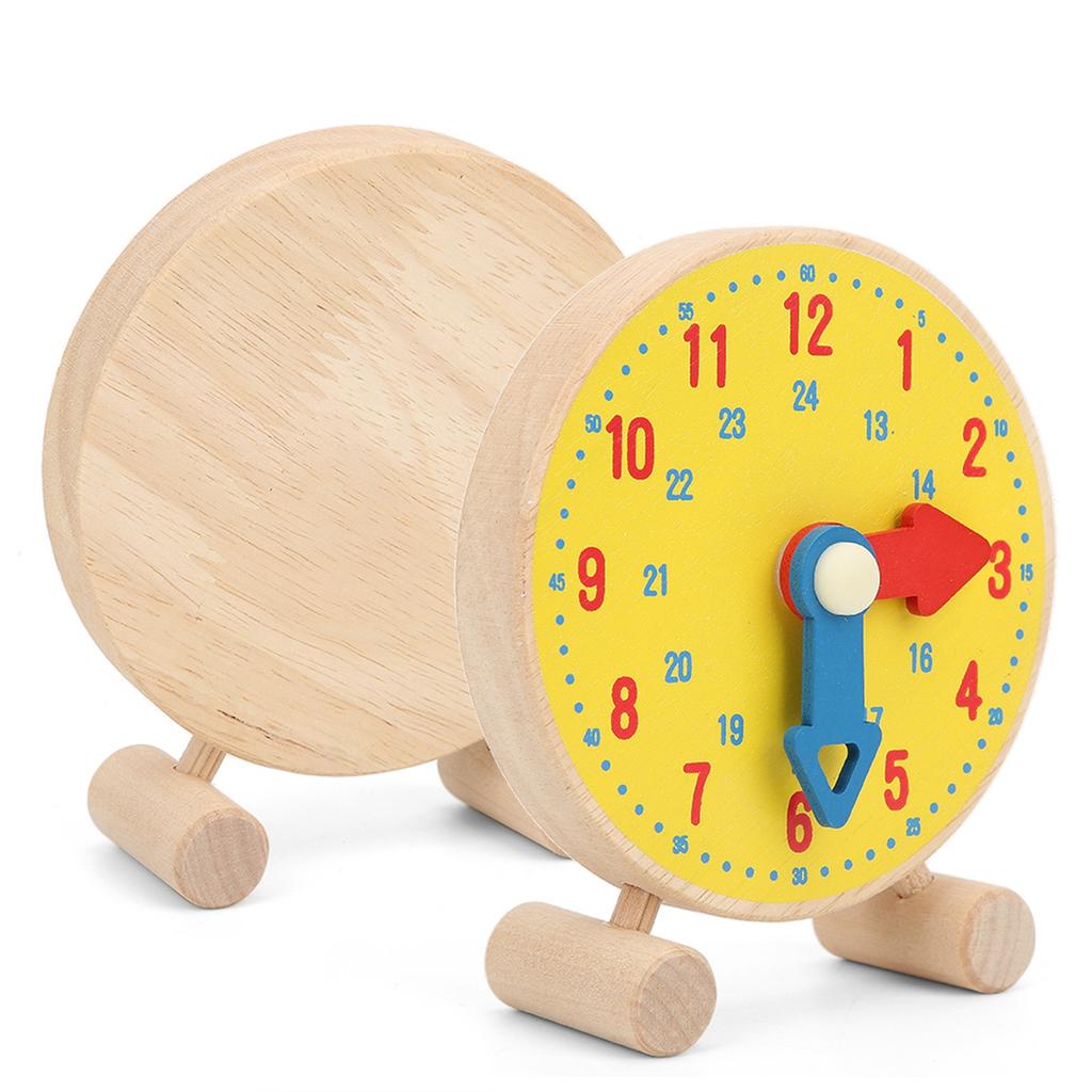 Numbers Clock Model Toy Wooden Clock Learning Educational Kindergarten Toy for Children